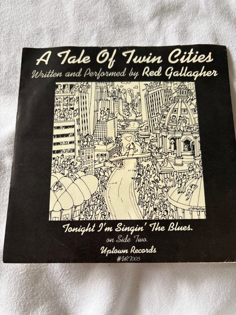 Red Gallagher Vinyl Record Single 45 RPM A Tale Of Twin Cities Uptown Records 19